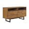 Armen Living Aldo 4 Drawer Dresser in Brown Oak Wood with Black Metal Legs LCAODRROAK - alternate 3